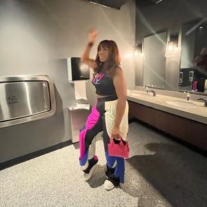 TIANNA COLORBLOCK JOGGER IN BLACK MULTI (worn once) to a concert